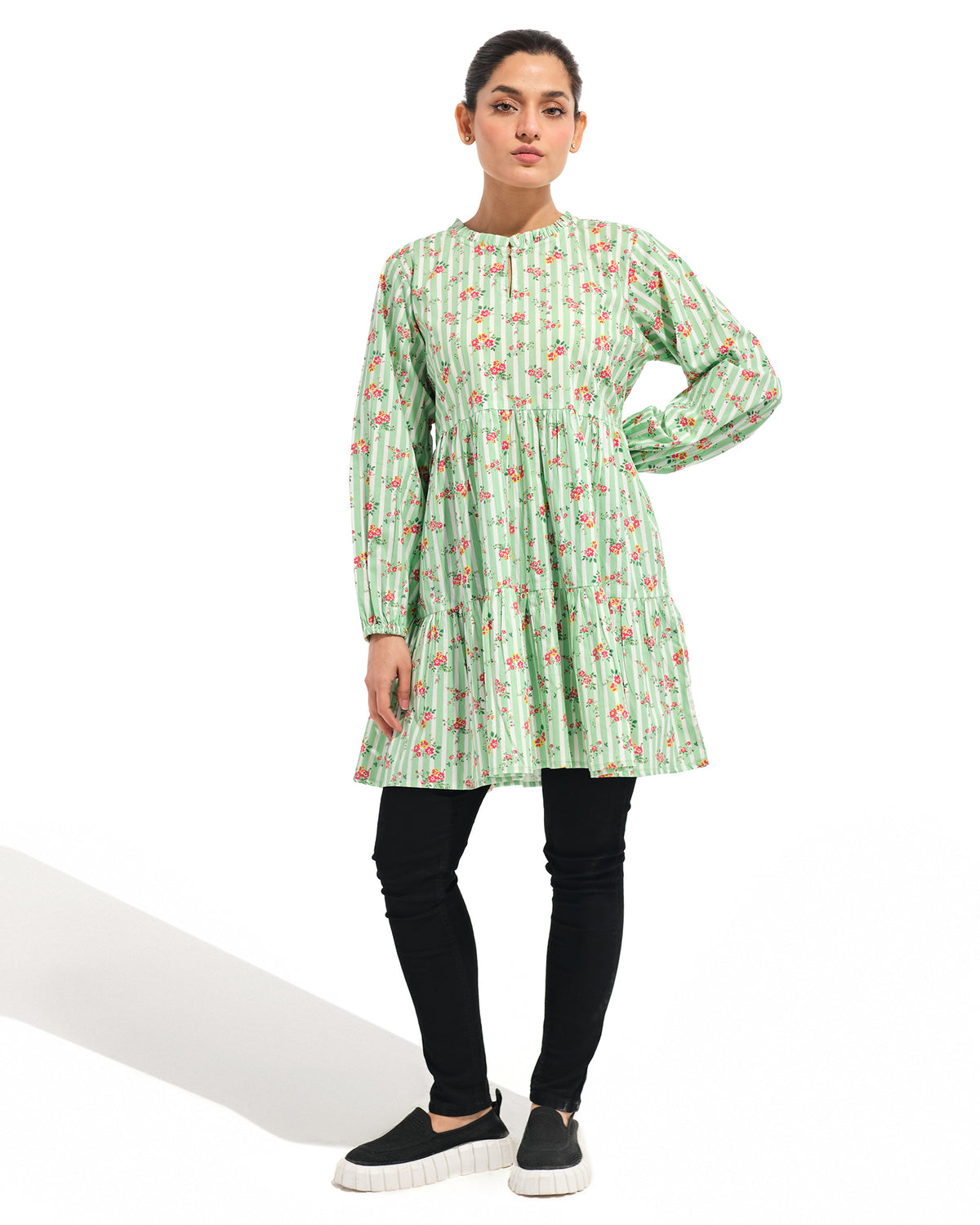 Women Printed Double Tier Top - Engine - Buy Now