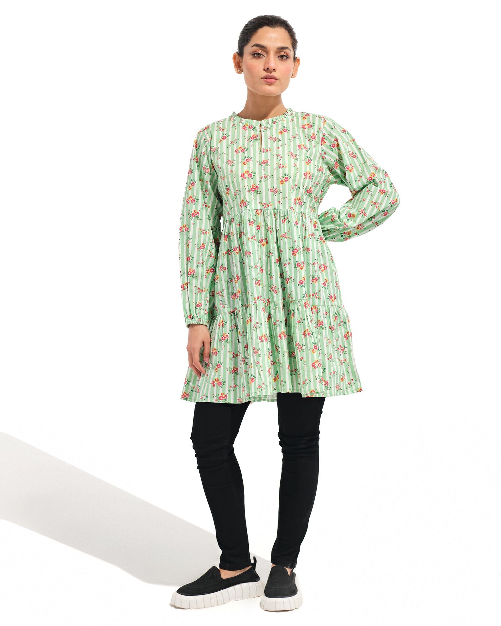 Women Printed Double Tier Top - Engine - Buy Now