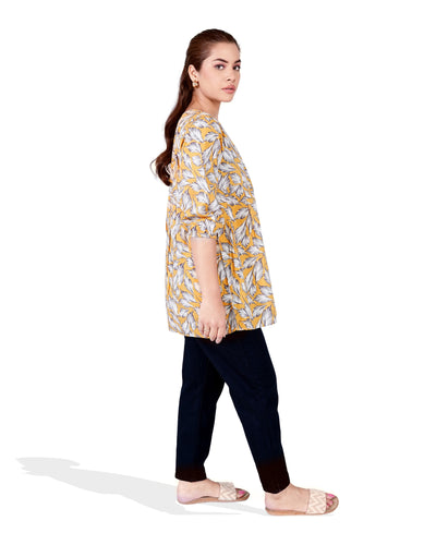 Women Printed Angrakha Style Top
