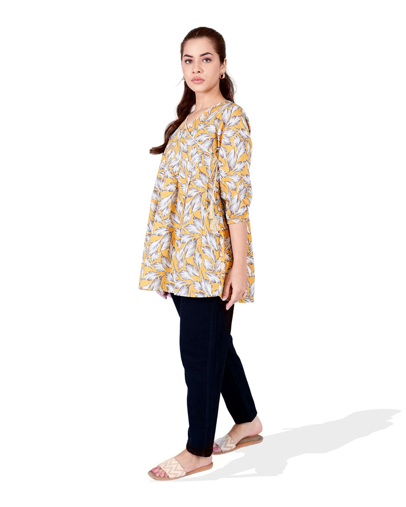 Women Printed Angrakha Style Top - Engine - Buy Now
