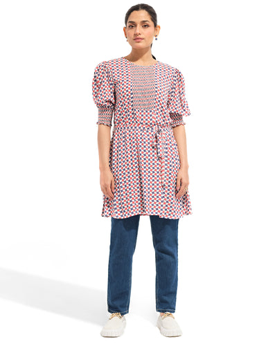 Women Printed Smocking Top