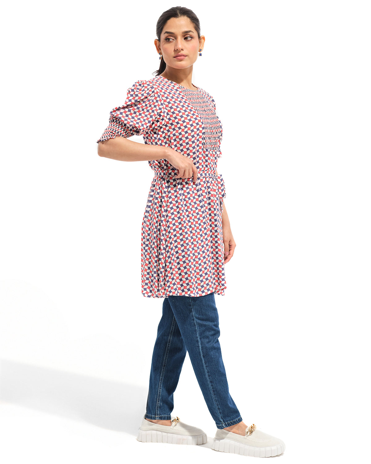Women Printed Smocking Top - Engine - Buy Now