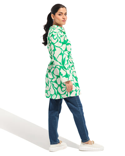 Women Printed Button Down Top