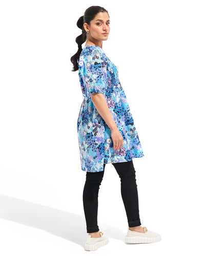 Women Printed Raglan Dress