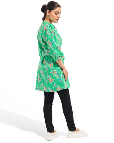 Women Printed Belted Top