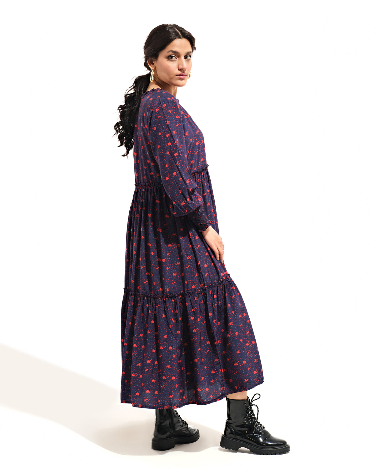 Women Printed Double Tier Dress - Engine - Buy Now