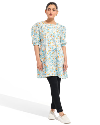 Women Printed Front Open Top