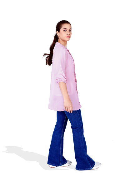 Women Pleated Mid-Length Top