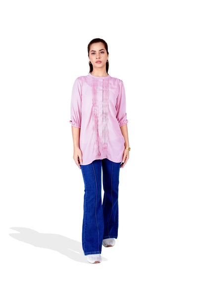 Women Pleated Mid-Length Top