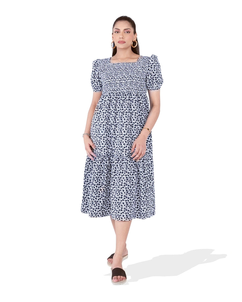 Women Double Tier Printed Dress - Engine - Buy Now