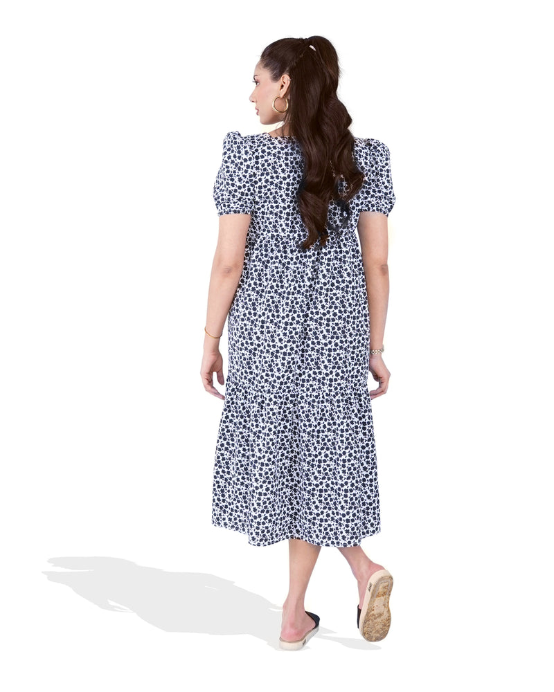 Women Double Tier Printed Dress - Engine - Buy Now