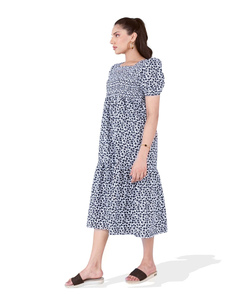 Women Double Tier Printed Dress - Engine - Buy Now