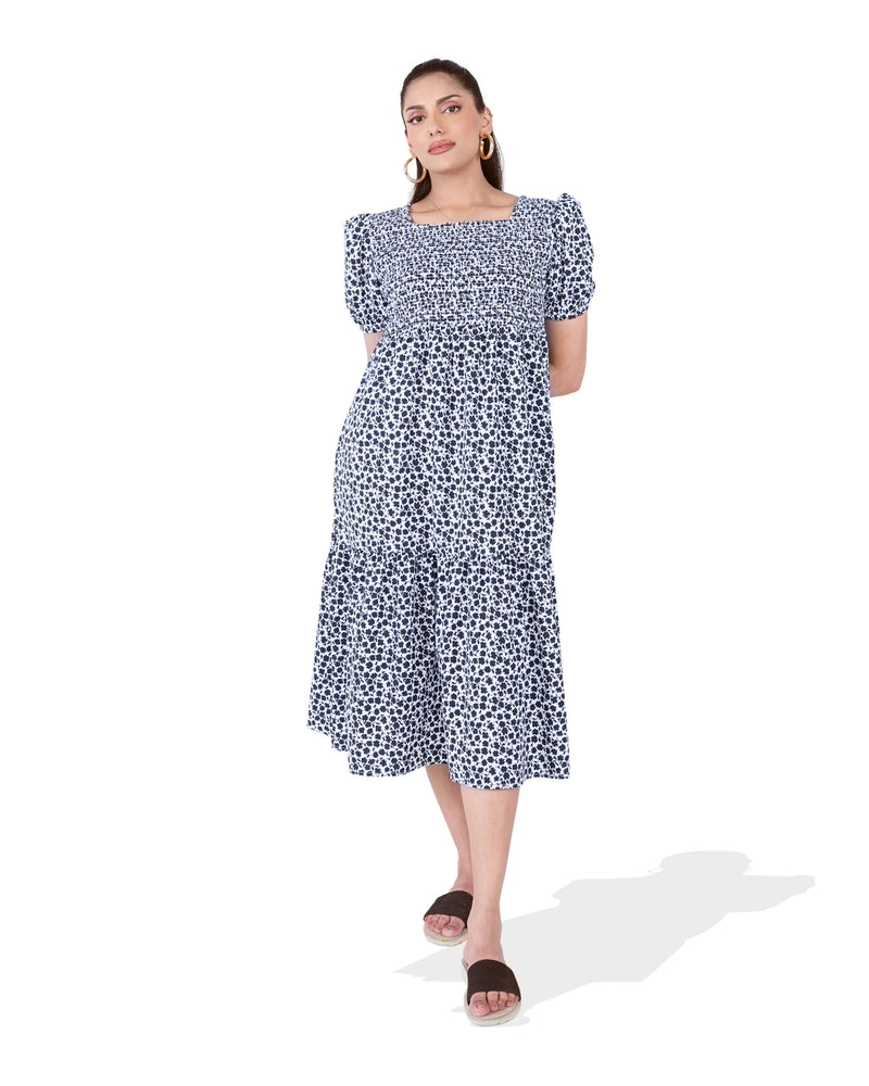 Women Double Tier Printed Dress - Engine - Buy Now