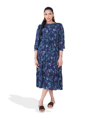 Women Three Tier Printed Dress