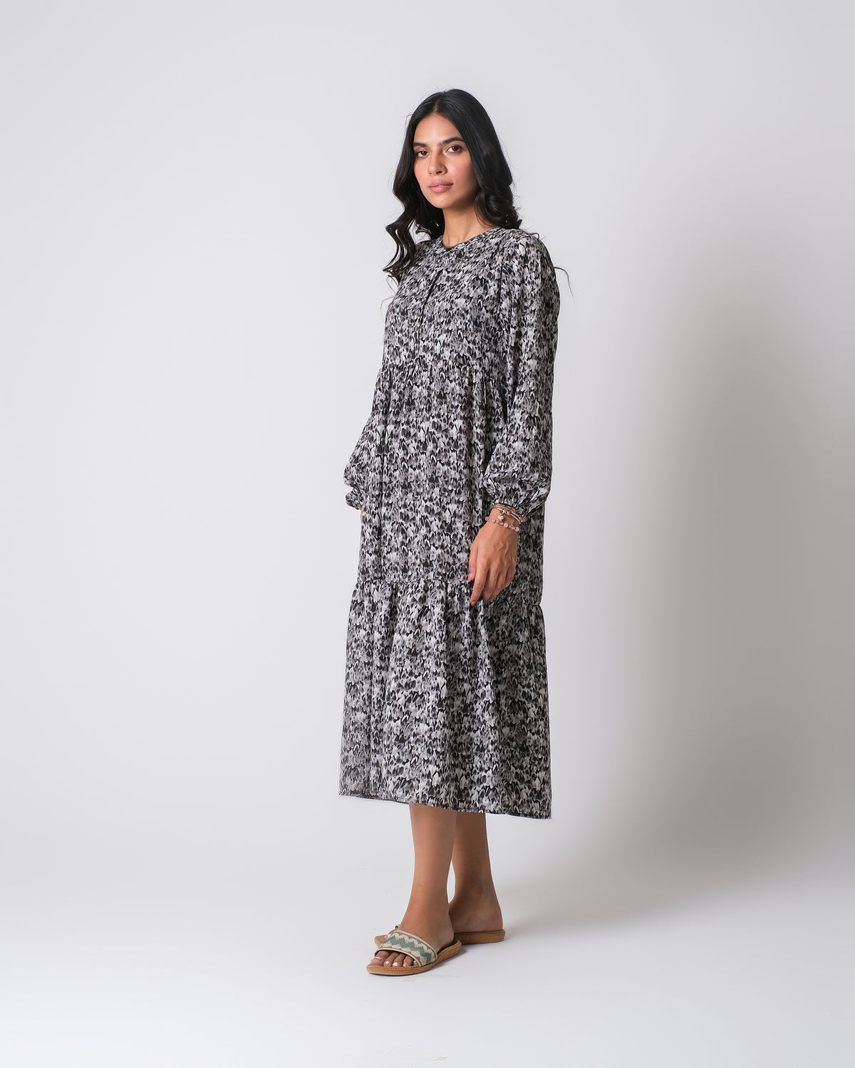 Women Printed Long Tier Dress - Engine - Buy Now