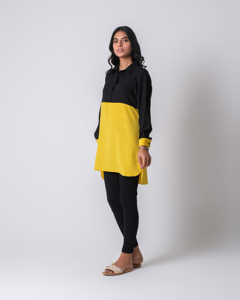 Women Mid-Length Color Block Top - Engine - Buy Now