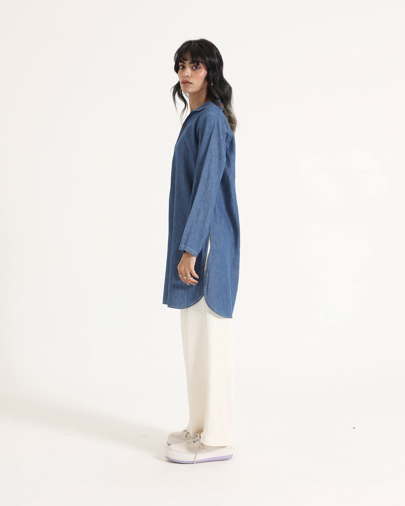 Women Mid-Length Top - Denim - Engine - Buy Now