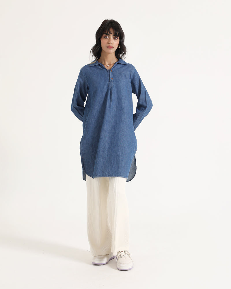 Women Mid-Length Top - Denim - Engine - Buy Now
