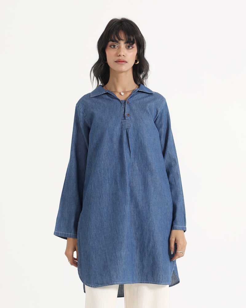 Women Mid-Length Top - Denim - Engine - Buy Now