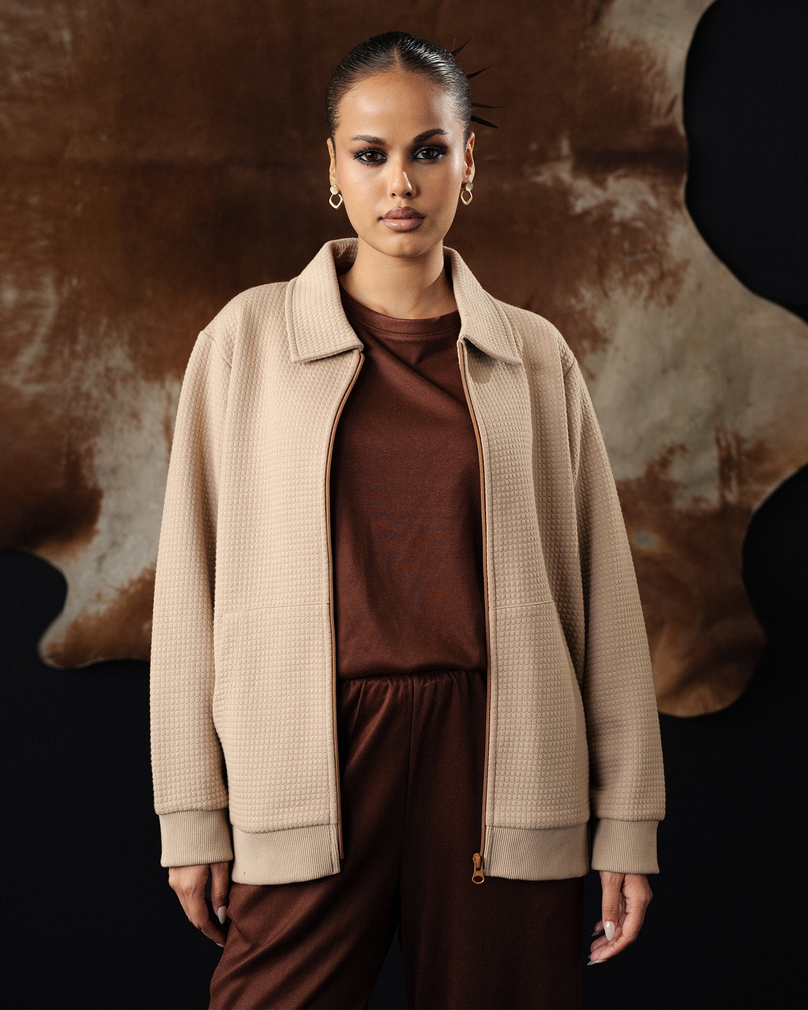 Women Basic Zip-Up Upper