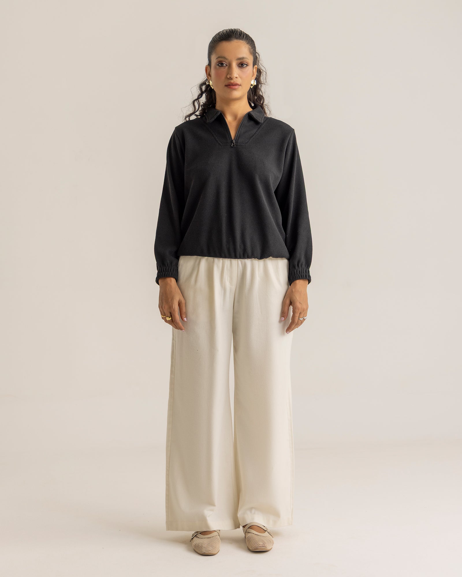 Women Basic Zip-Up Upper