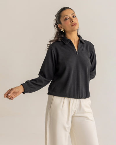 Women Basic Zip-Up Upper