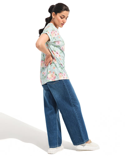 Women Floral Printed Tee
