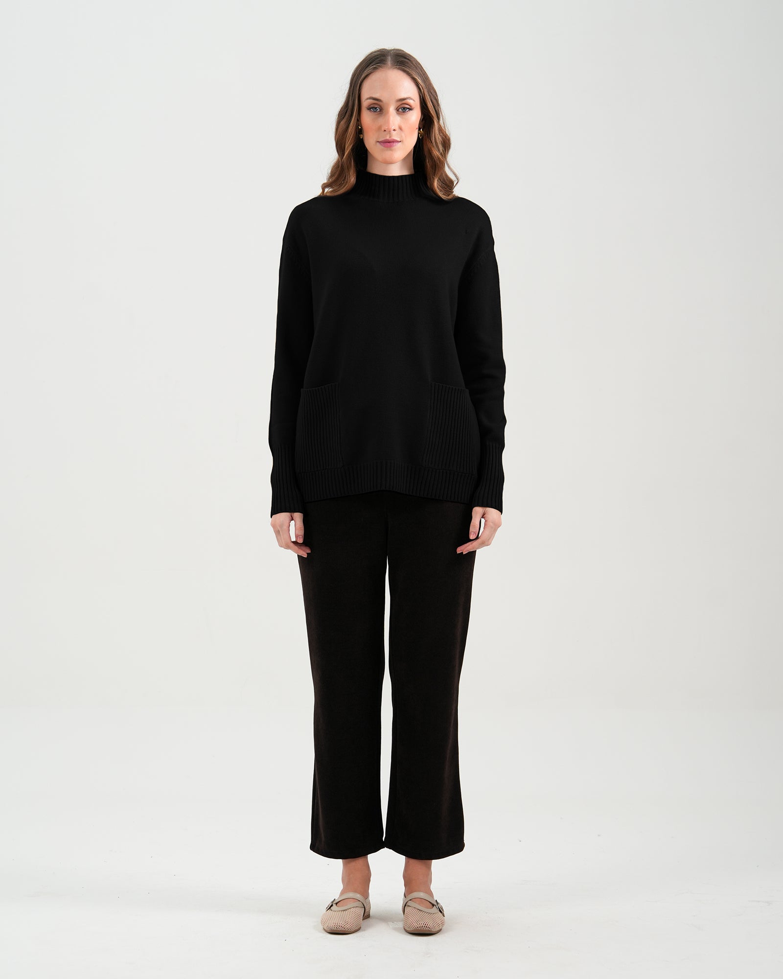 Women Mock Neck Sweater