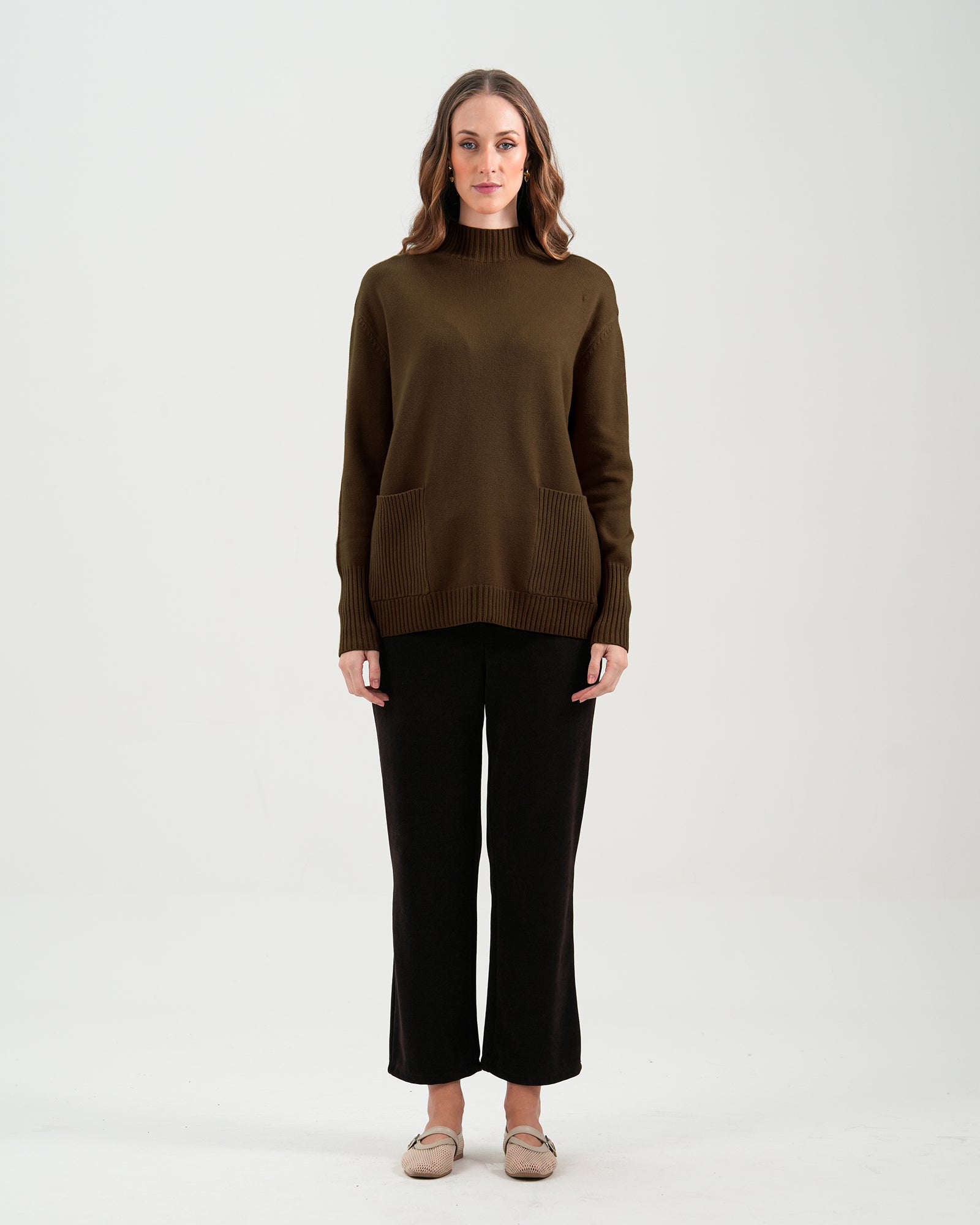 Women Mock Neck Sweater