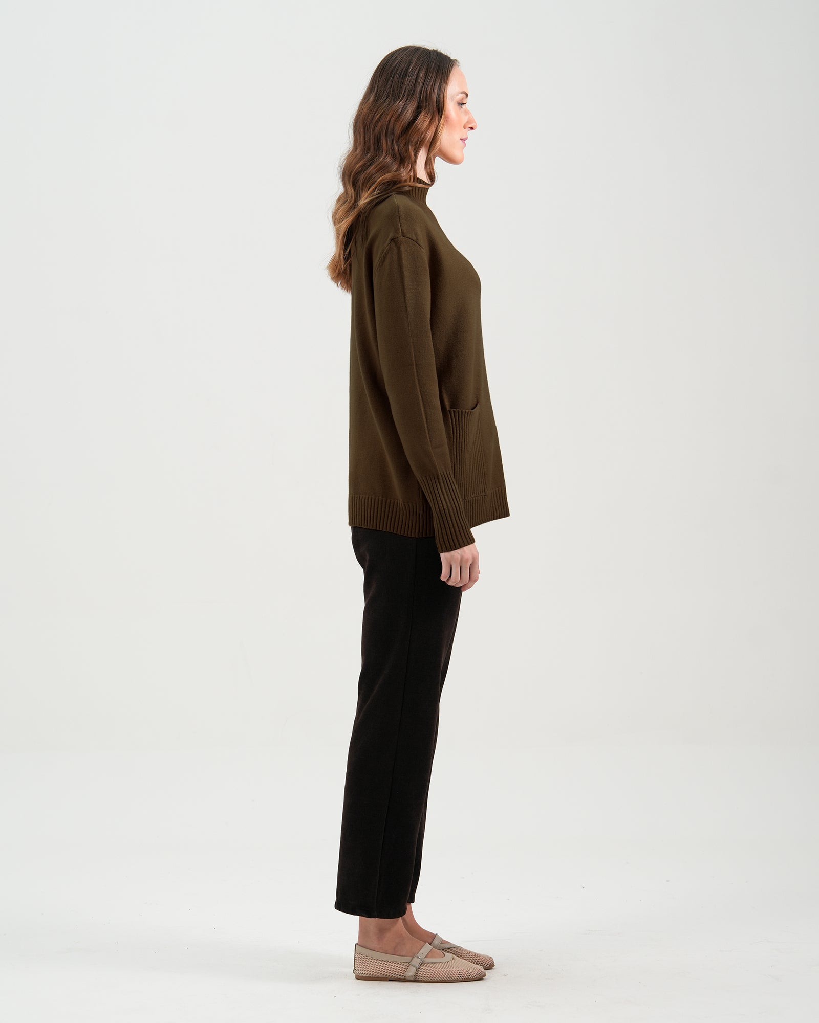 Women Mock Neck Sweater