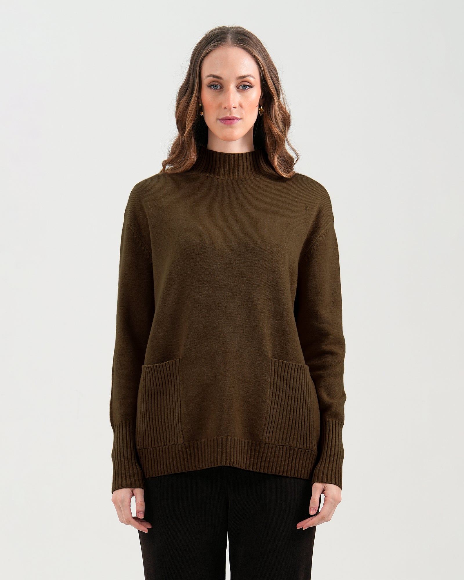 Women Mock Neck Sweater