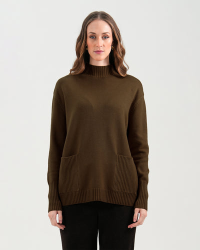 Women Mock Neck Sweater