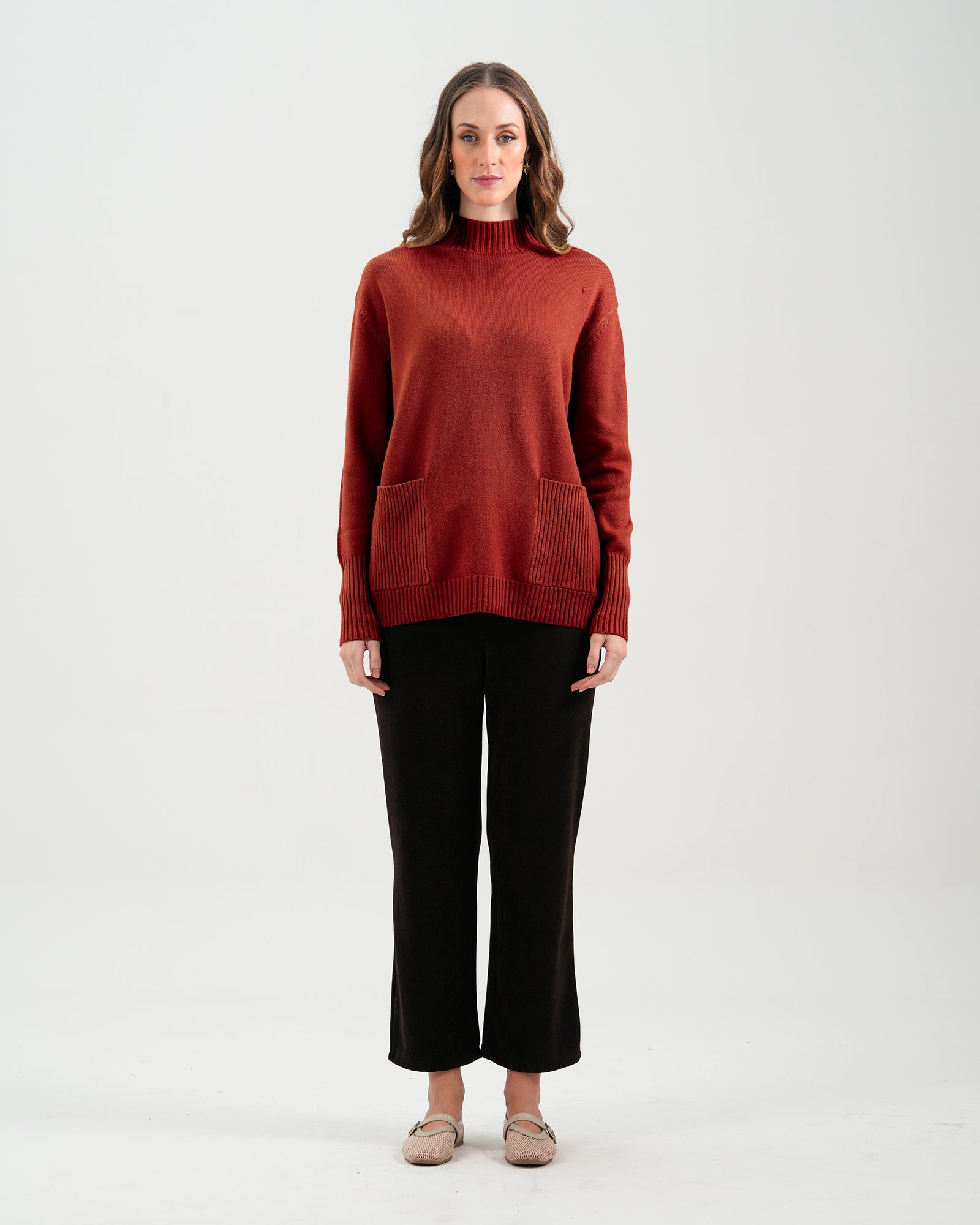 Women Mock Neck Sweater