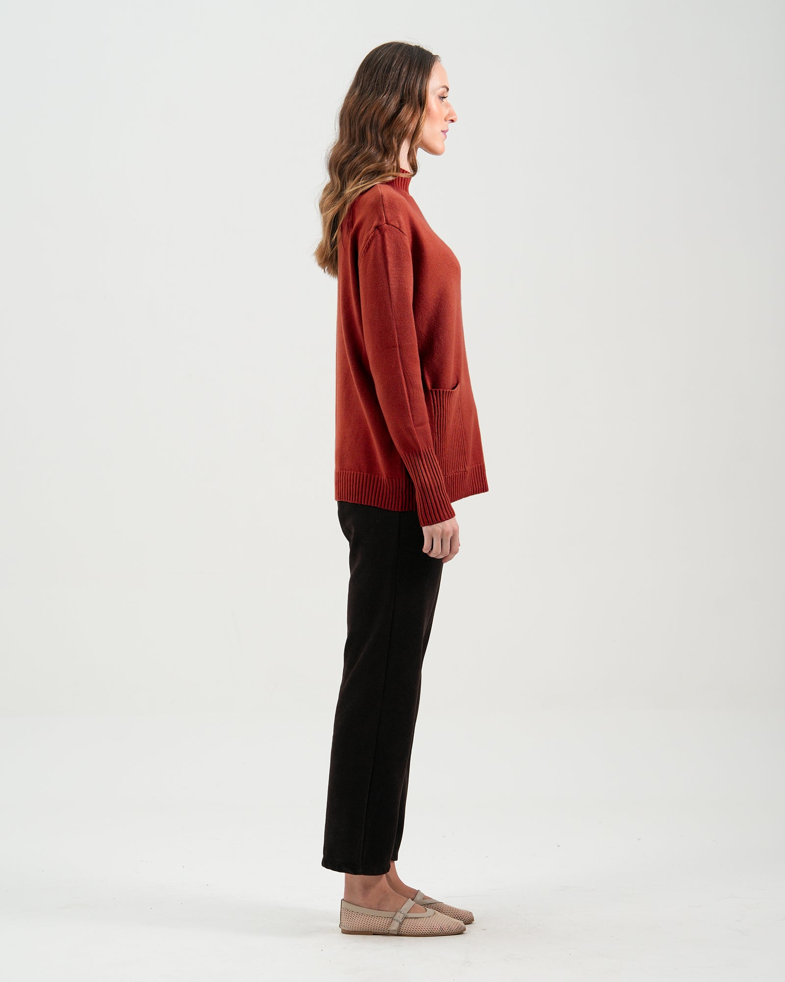 Women Mock Neck Sweater