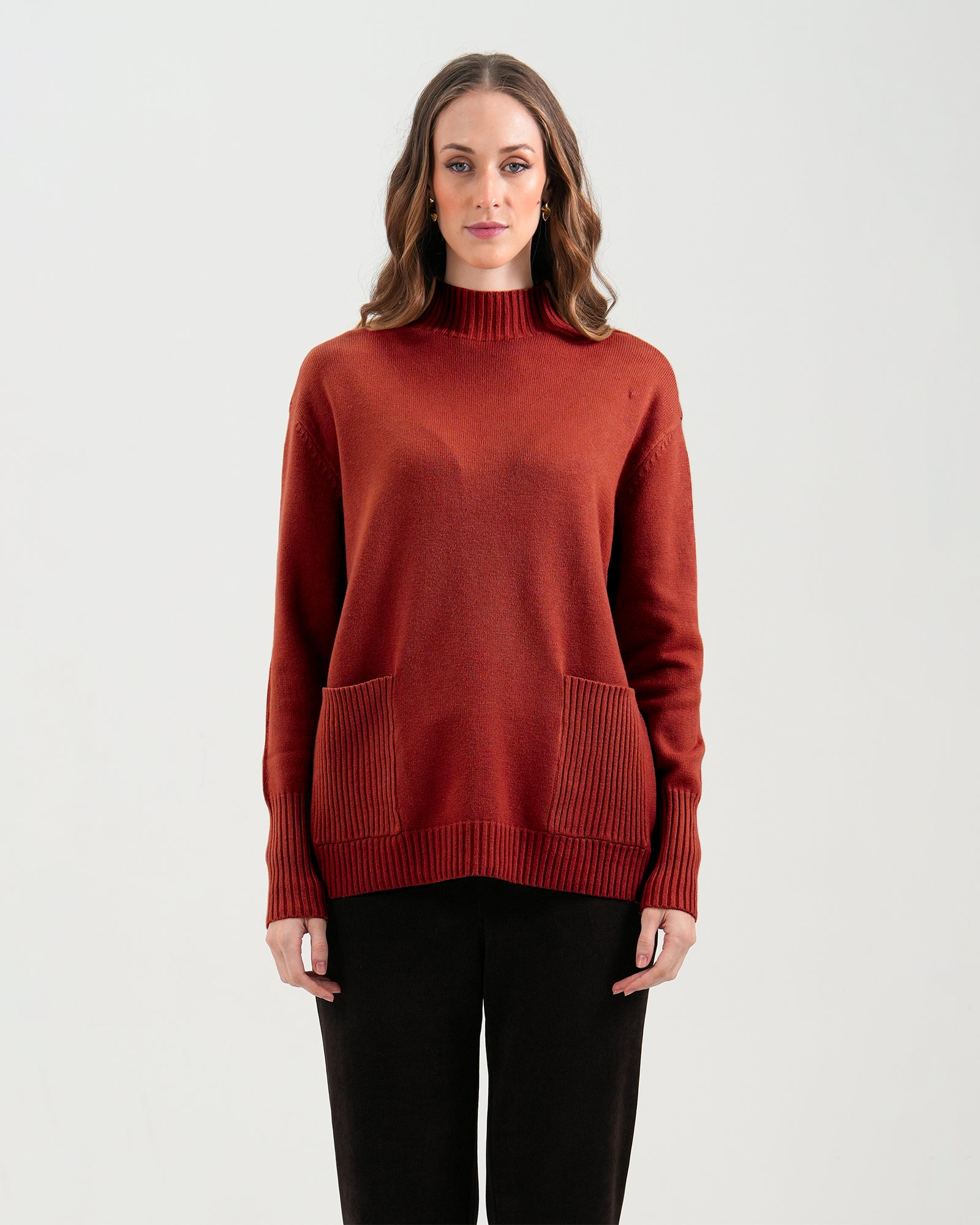 Women Mock Neck Sweater