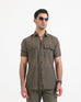 Men S/S Relax Fit Plain Casual Shirt