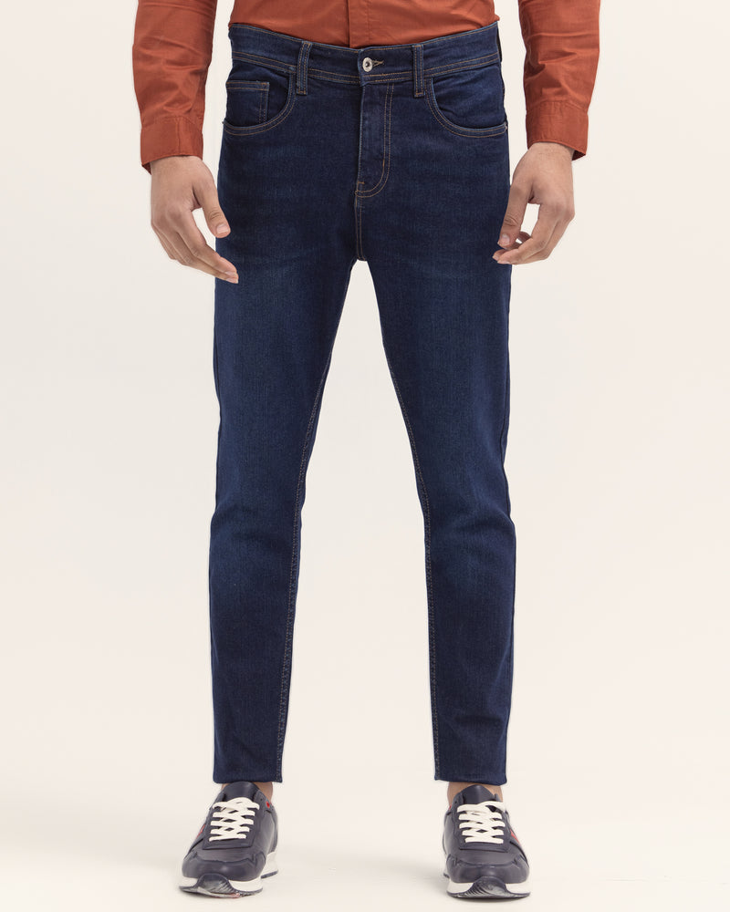 Men Blue Color Carrot Fit Denim - Engine - Buy Now