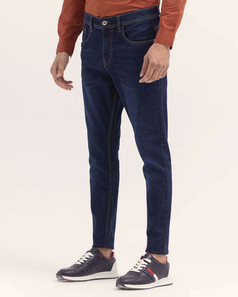 Men Blue Color Carrot Fit Denim - Engine - Buy Now