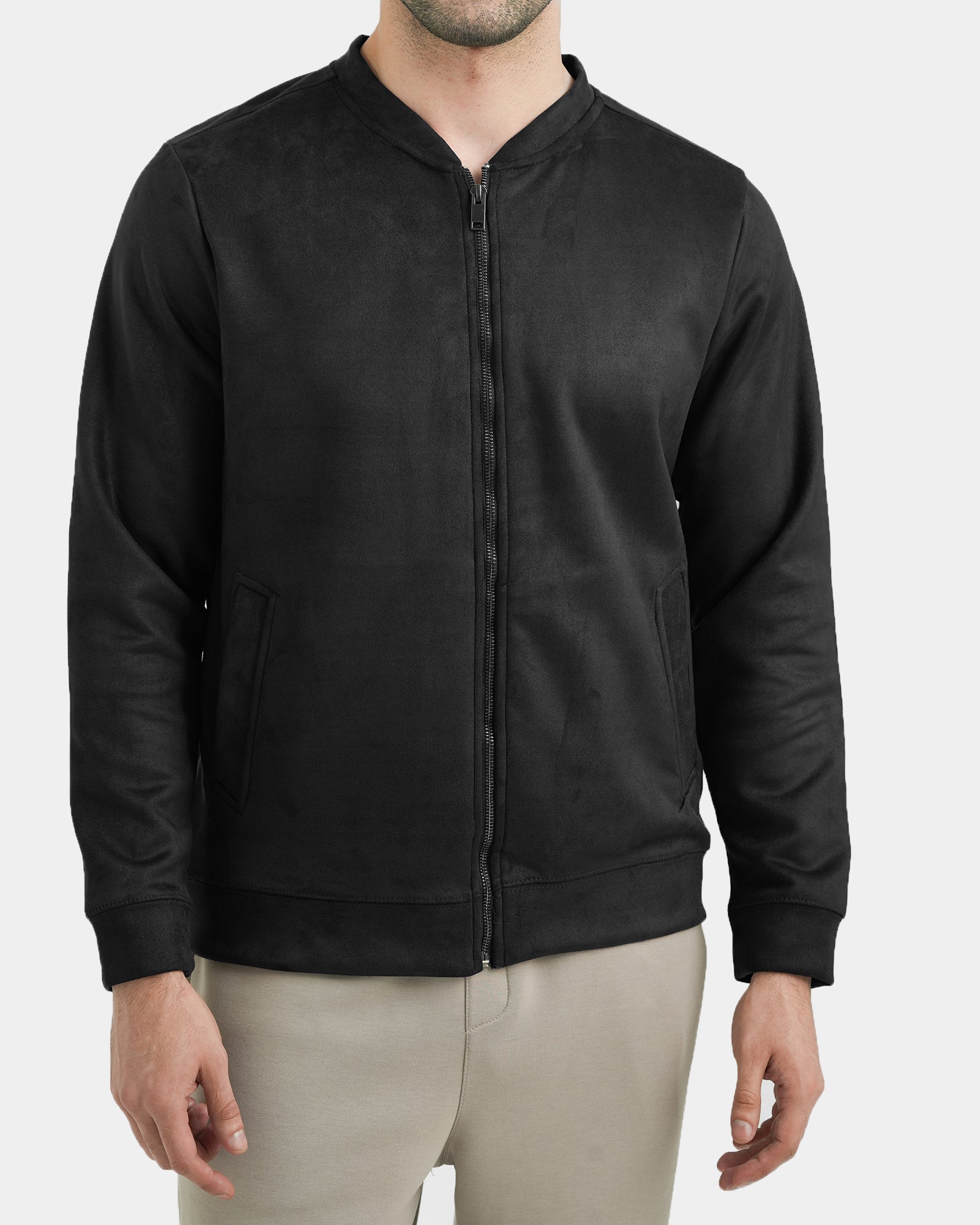 Men Basic Zip-Up Upper