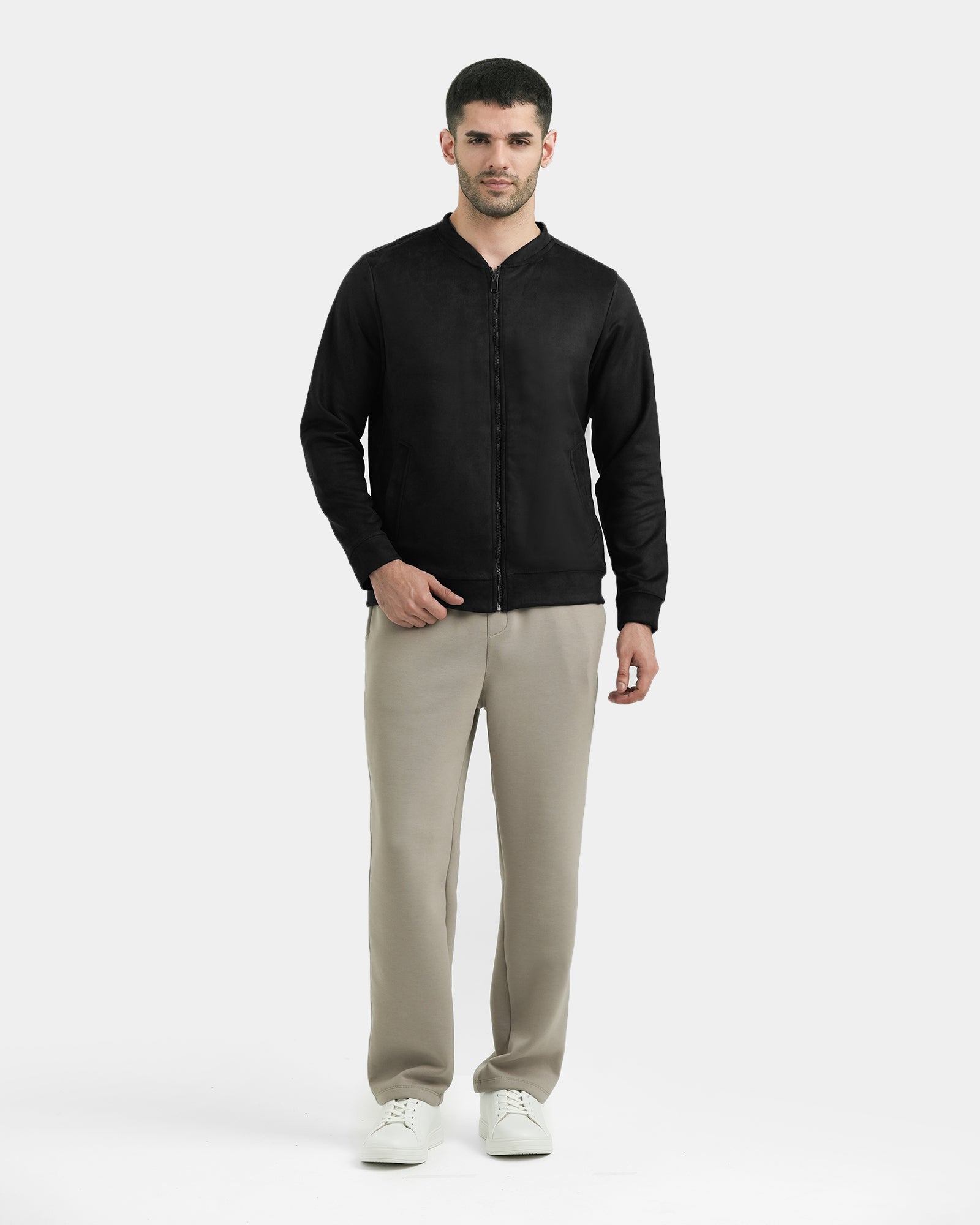 Men Basic Zip-Up Upper