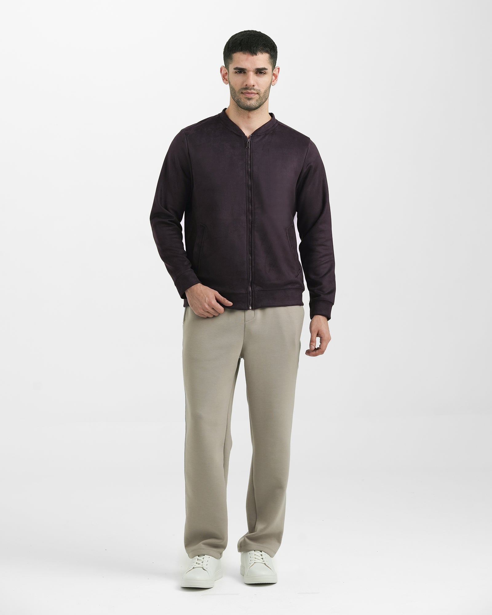 Men Basic Zip-Up Upper