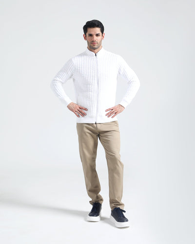 Men Mock Neck Zipper Upper