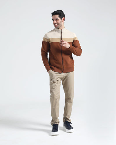 Men Mock Neck Zipper Upper