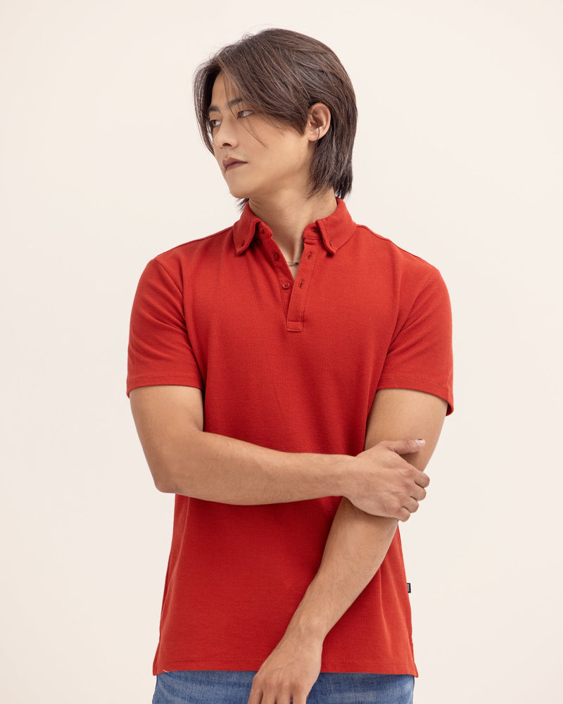 Men Solid Polo Tee - Engine - Buy Now