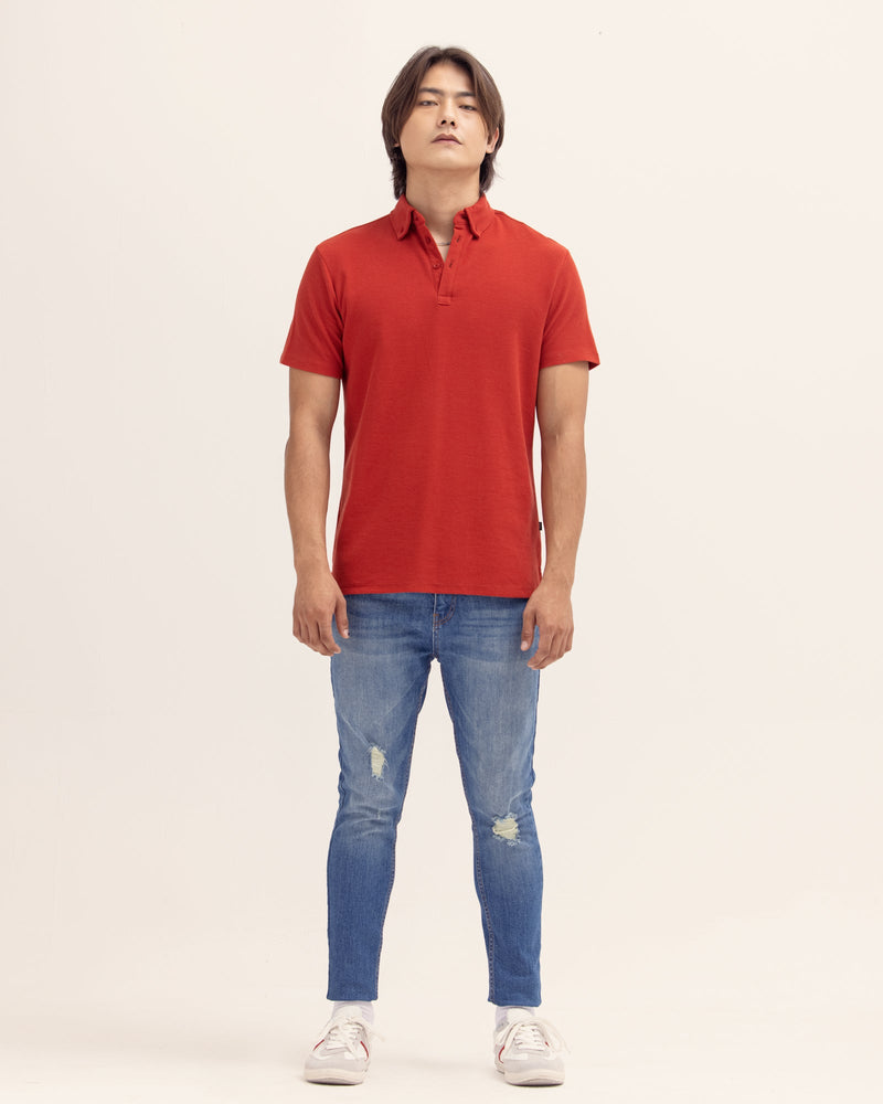 Men Solid Polo Tee - Engine - Buy Now