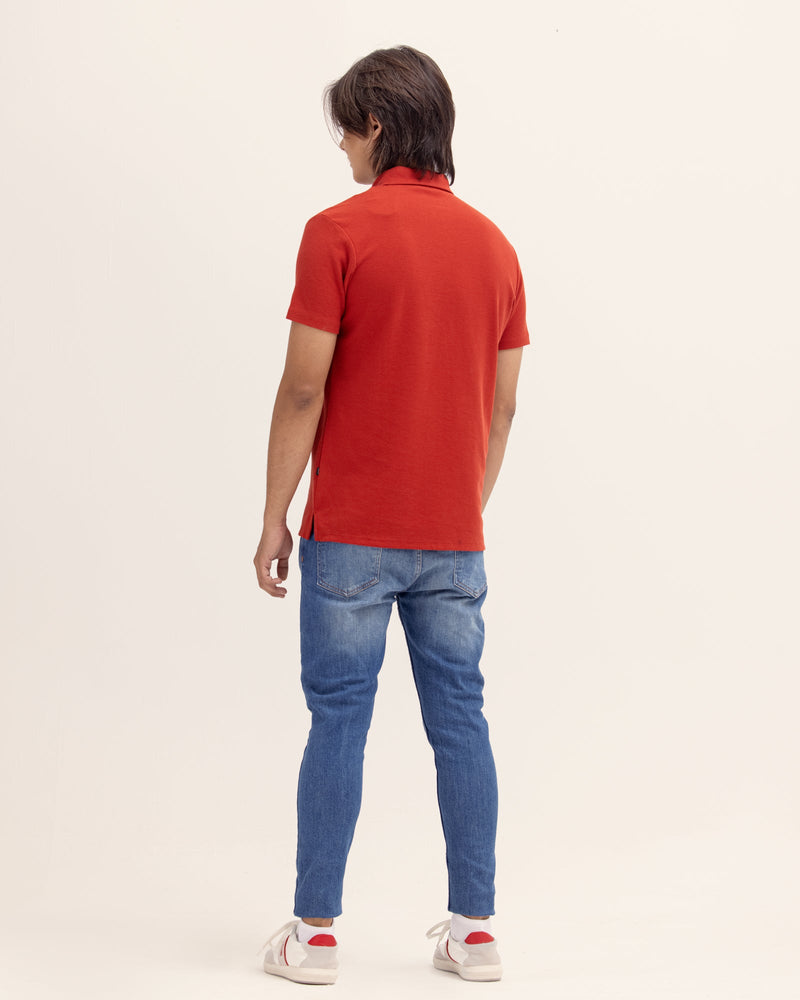 Men Solid Polo Tee - Engine - Buy Now