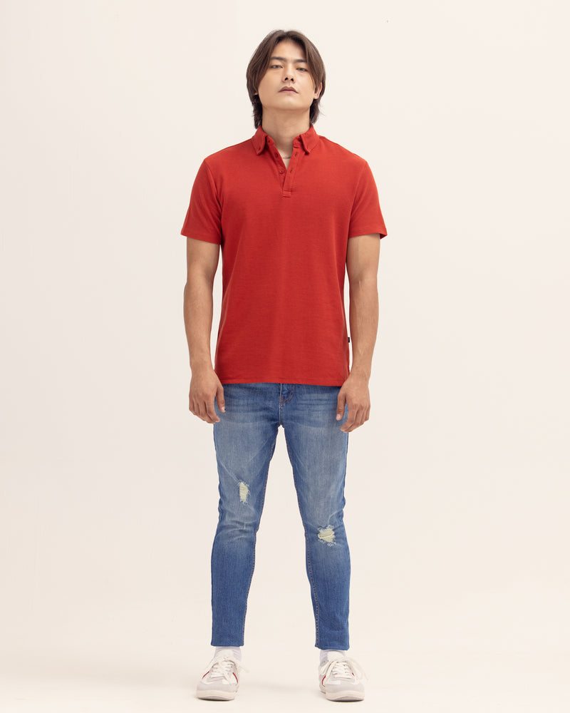 Men Solid Polo Tee - Engine - Buy Now