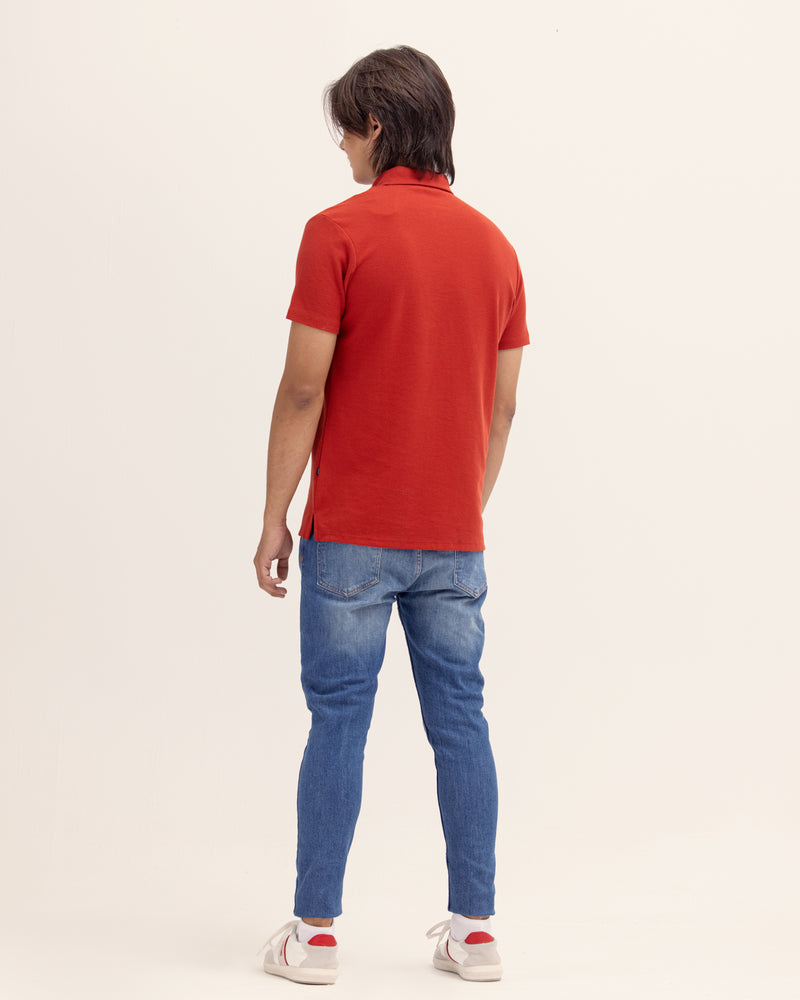 Men Solid Polo Tee - Engine - Buy Now