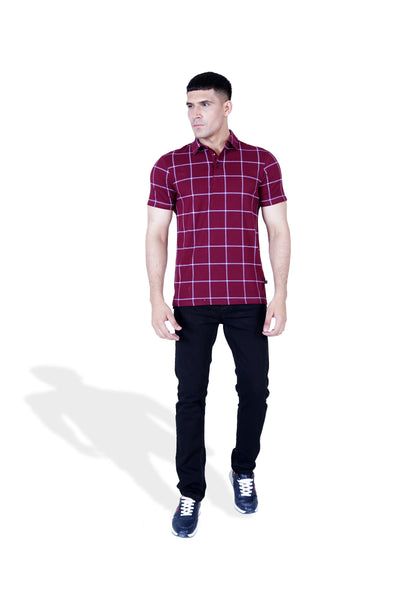Men Yarn Dyed Polo Tee