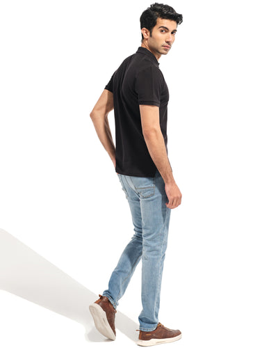 Men Solid Polo Tee